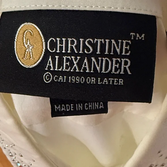 Vintage 1980’s Christine Alexander all over/collar rhinestone 3/4 sleeve shirt - Picture 2 of 4